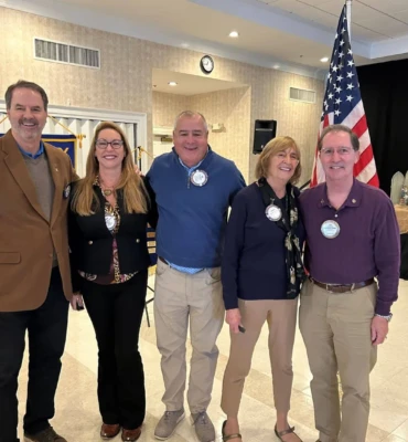 Cherie DuMez Troutt Al Floyd Judith Ewing receive Paul Harris Award on 01-08-2025.